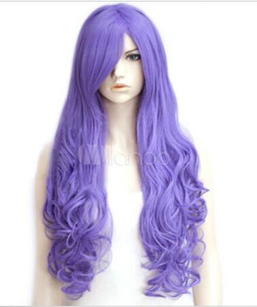 

wigs fashion popular women's long curl purple hair wig new, Black;brown