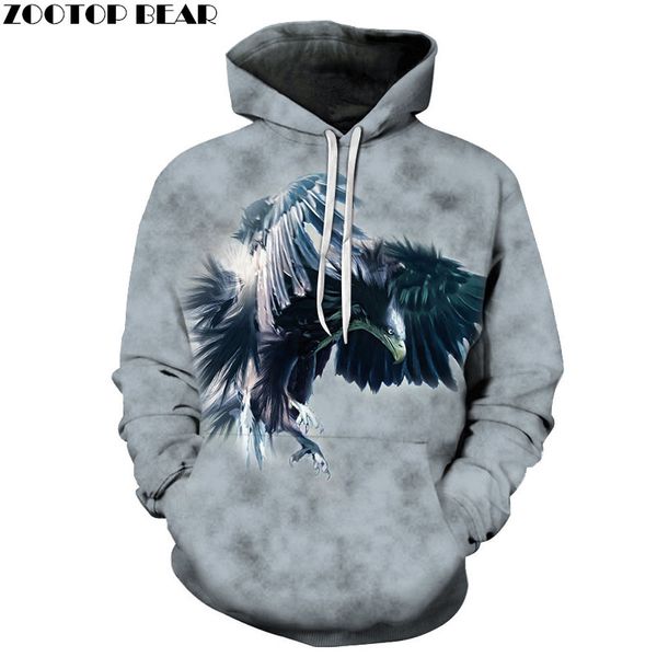 

eagle sweatshirts men hoodies fashion tracksuits 3d printing pullover anime hoody streetwear coat harajuku drop ship, Black