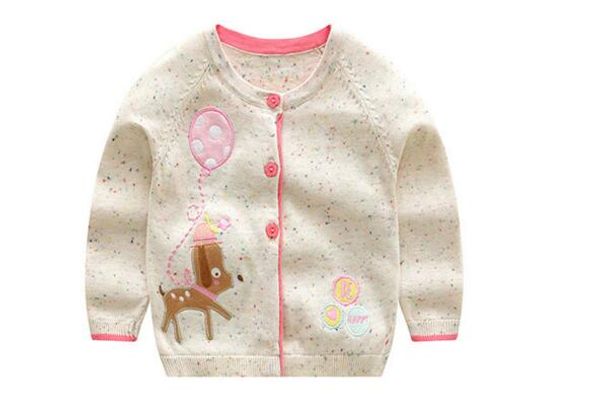 

ins styles new selling girl kids spring autumn long sleeve pure cotton cardigan deer design knitted sweater for girl, Blue