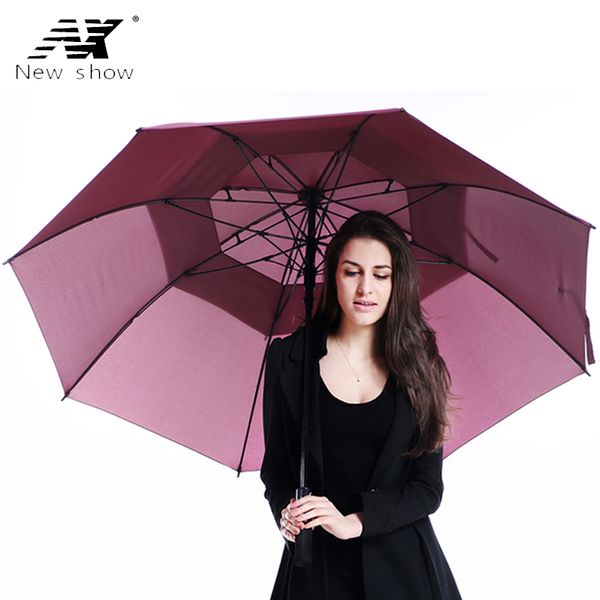 

nx umbrella rain women long handle large double layer umbrella men super strongs windproof outdoor golf umbrellas corporation