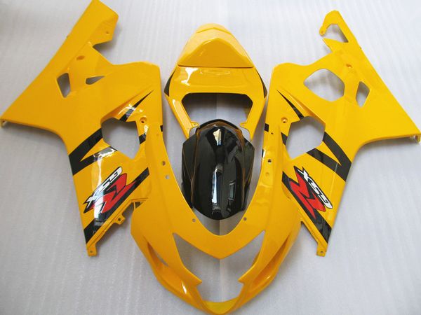 

7 gifts faring kit for suzuki gsxr600 gsxr750 04 05 k4 aftermarket gsx-r600/750 2004 2005 black yellow fairings set na38