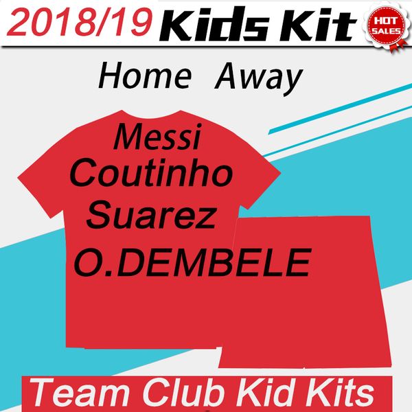 

2019 10 me i 3 pique 9 uarez home child jer ey 18 19 7 coutinho 11 o dembele away fluore cent green futbol hirt kid boy kit