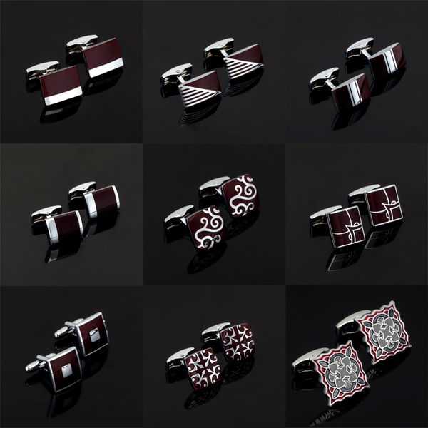 

luxury fashion red fashion classic design novelty cufflinks for mens brand cuff buttons cuff links jewelry, Silver;golden