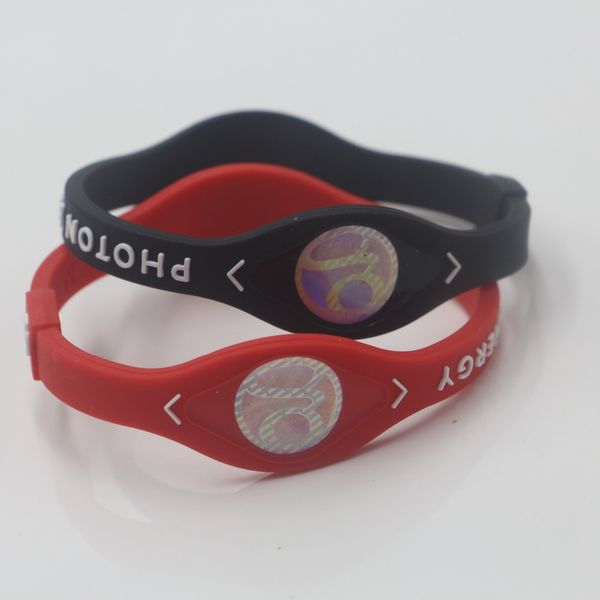 

24pcs good qualit health protection alance wristband silicone power bangle pn energy bracelet, Golden;silver