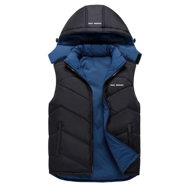 

Cotton New Winter Warm Vest Men Sleeveless Jacket Double Side Hooded Coat Casual Male Cotton-Padded Jacket Men Waistcoat Outwear