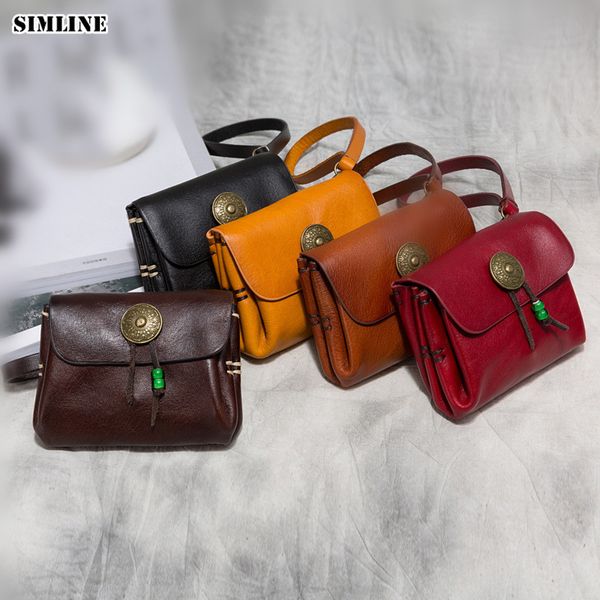 

simline genuine leather wallet women cowhide vintage casual handmade short wallets purse small clutch bag clutches for female, Red;black