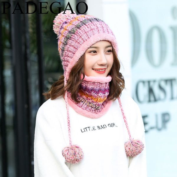 

new autumn and winter hats women neckerchief suit knit wool and cotton ball cap, Blue;gray