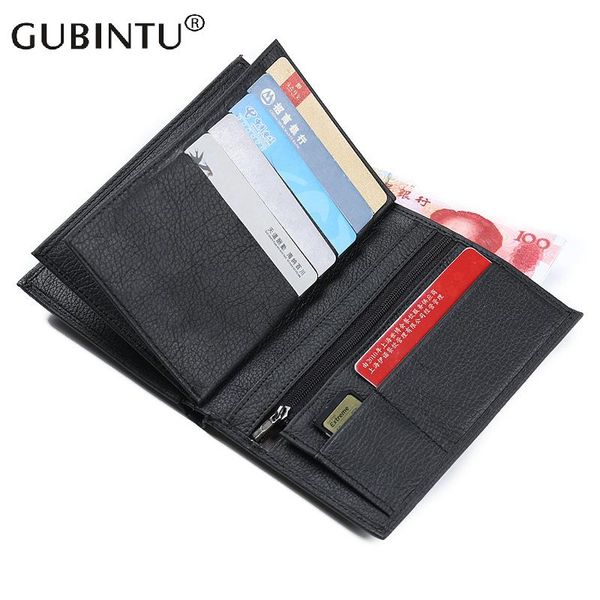 

gubintu genuine leather multifunction wallets passport wallet black big capacity male purses men wallets, Red;black