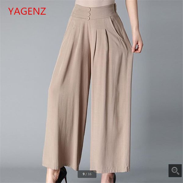 

wide leg pants women trousers plus size summer cotton linen wide leg pants women elastic waist leisure female trousers bn3657, Black;white