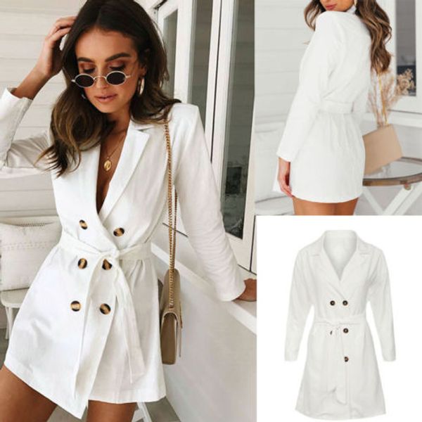 

new womens double breasted long trench coat 2018 fashion autumn winter warm white solid long sleeve sashes overcoat s-xl, Tan;black