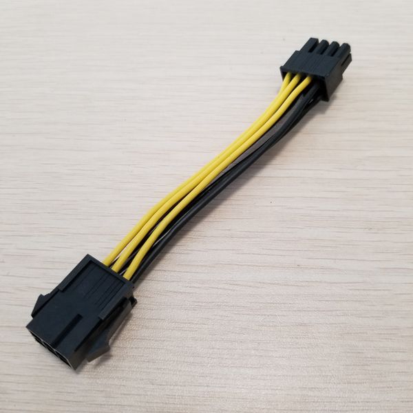 

graphics video display card pci-e pcie 6pin female to 8pin male adapter power cable cord 18awg wire 10cm for pc diy