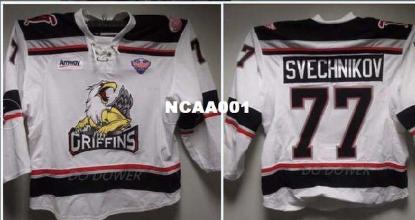 

реальные мужчины реальный полный вышивка #77 гранд-рапидс грифоны евгений свечников старинные хоккей джерси или пользовательские любое имя и, Black;red