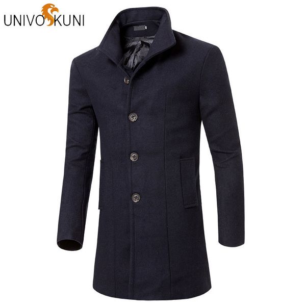 

univos kuni cotton jacket mannen casual overjas winter en herfst jas mannelijke mode effen geul parka dikke warme uitloper j389, Black