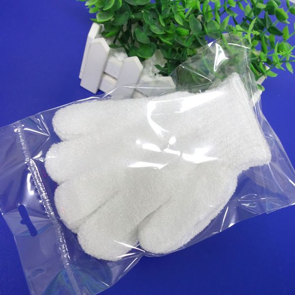 

shower bath exfoliating bath shower white glove for peeling exfoliating mitt glove five fingers scrubber spong bath gloves