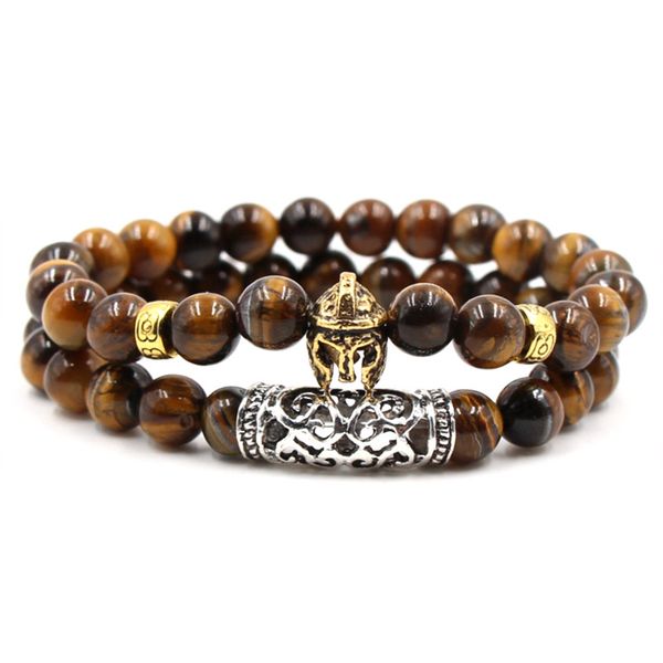 

tiger eye stone bracelet set buddha stone bead bracelet, Golden;silver