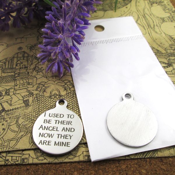 

40pcs--"i used to be their angel and now they are mine"stainless steel charms more style for choosing diy charms pendants for neck, Bronze;silver