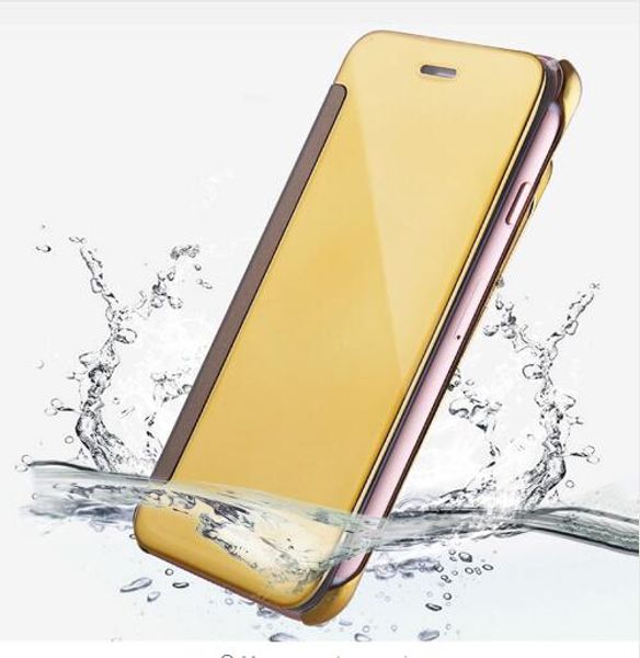 2018 Yeni Stil Temizle Kaplama Ayna Flip Case iPhone 7 Için 6 6 S Artı Kapak İnce Kapak iphone 7 artı Temizle Telefon Kılıfları Ücretsiz Nakliye