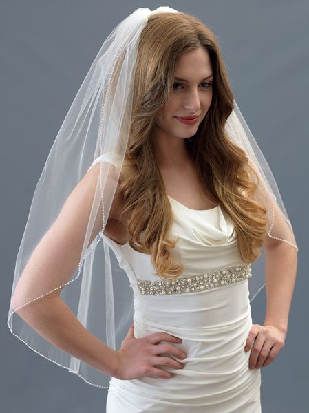 

pearl veil, fingertip length veil, ivory veil, white veil,bride veil, Black