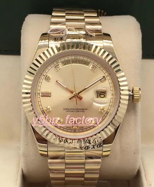 

4 style fabulous men's watches stainless steel 218235 118238 118348 day-date 41mm diamond eta 2813 movement automatic mens watch watche, Slivery;brown