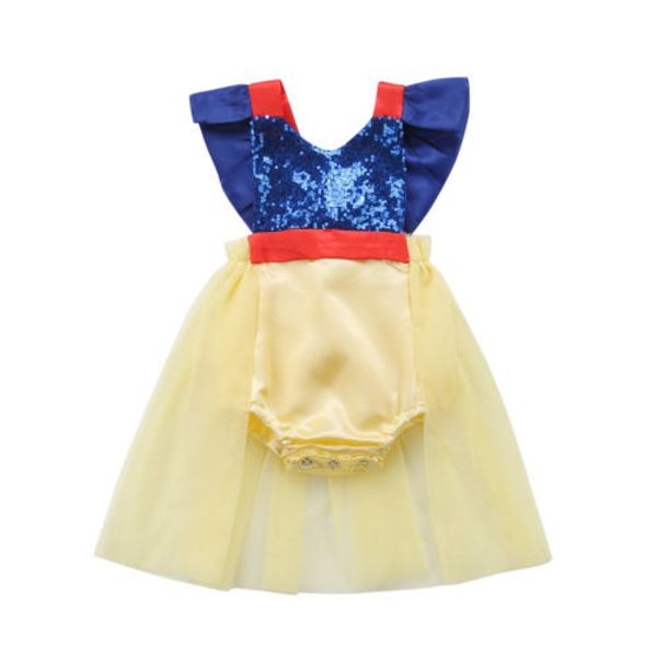 

cute toddler newborn kid princess newborn baby girls clothes cotton tulle sequin jumpsuit bodysuit summer, Blue