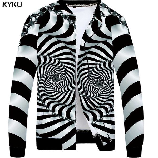 

kyku dizziness jacket men vortex coat anime clothes black hole 3d printed jacket gothic white mens clothing new zipper jackets, Black;brown