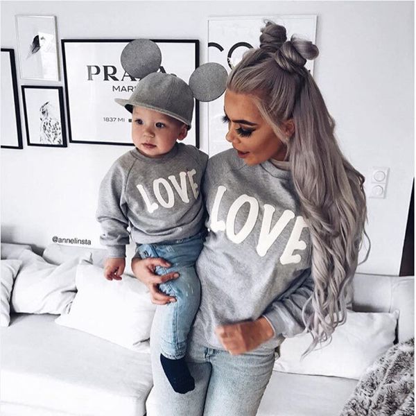 

Семья Matching Толстовки Толстовка Letters Printed Отец Мать Сын Дочь Семья Matching Экипировка