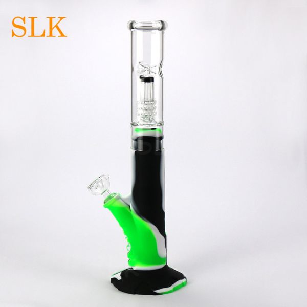 Nargile silikon bongs 14 inç cam filtre ile 14.4 mm cam set perkolator cam bong dab teçhizat yeni varış