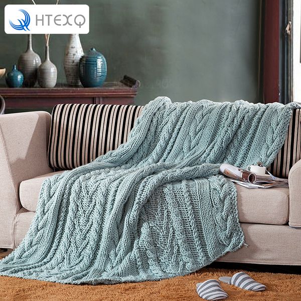 

htexq pure hand-w knittingthrow blanket grey knit-sherpa rustic home decor bedding blanket need to reserve
