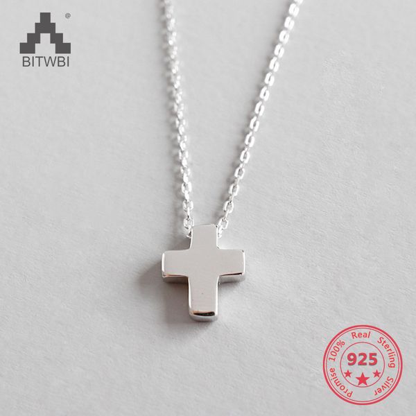 

100% s925 sterling silver classic cross pendant necklace chain statement jewelry