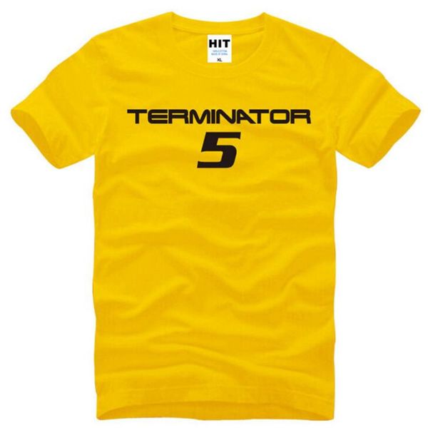

terminator 5 letter printed t shirts men new summer short sleeve o-neck cotton men's t-shirt fans clothes tee camisetas hombre, White;black