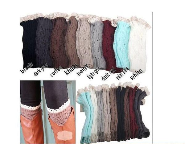 

50pair 9 color women crochet lace boot cuff handmade knit leg warmer ballet lace boot cuff leg warmer chri tma boot ock cover
