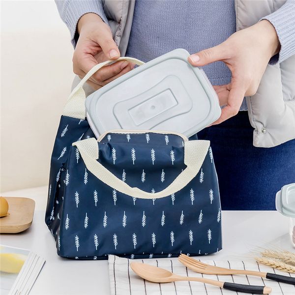 

women lunch bag box canvas bags large capacity insulation bottle food storage boxinsulated picnic bag streaky thick thermal t1i274