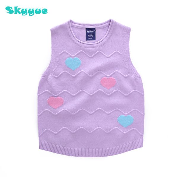 Kids Knit Vests 2018 Fall Colored Vest Girls High Quality Cotton Sleeveless Pullover Knitting Vest Coat Girl Sweater Free Knitting Patterns For Boys