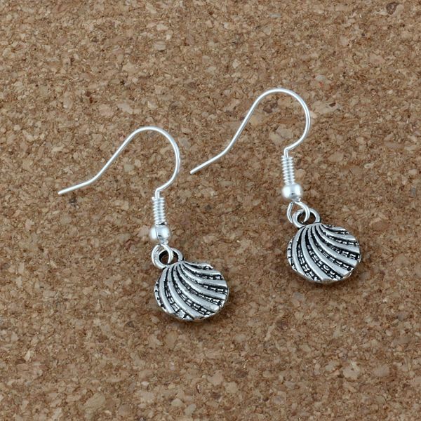 

серьги, 20 пар старинное серебро sea shell очарование серьги новый серебряный ушной рыболовный крючок 9.5x29 мм a-190e, Silver