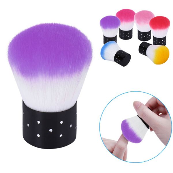 

soft nail cleaning brush nail art manicure tools nail dust cleaner for acrylic & uv gel 6 colors, Yellow