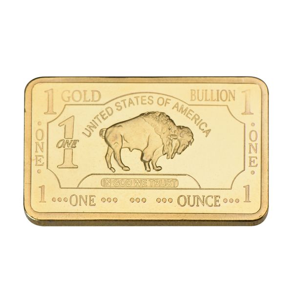 

WR One Bullion 1 Troy Ounce Gold Bar 24k 999.9 Gold Plated Fake Bars Pure Plated Metal Bars Value Collection