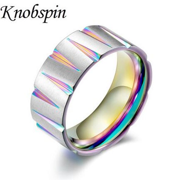 

punk rock black/gold colorful brushed men's ring titanium steel tapered pattern finger ring biker jewelry gifts anel masculino, Golden;silver