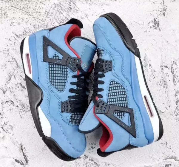 

2018 travis 4 houston 4s cactus jack iv blue basketball shoes limited authentic quality 308497-406 sports sneakers with box