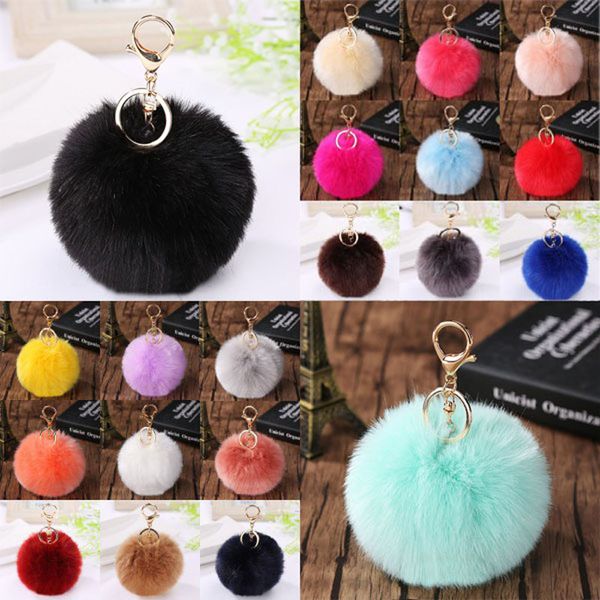 

kimter fur ball keychain pompom key rings women bag pendant fluffy keychains fashion accessories dhl h836q f, Slivery;golden