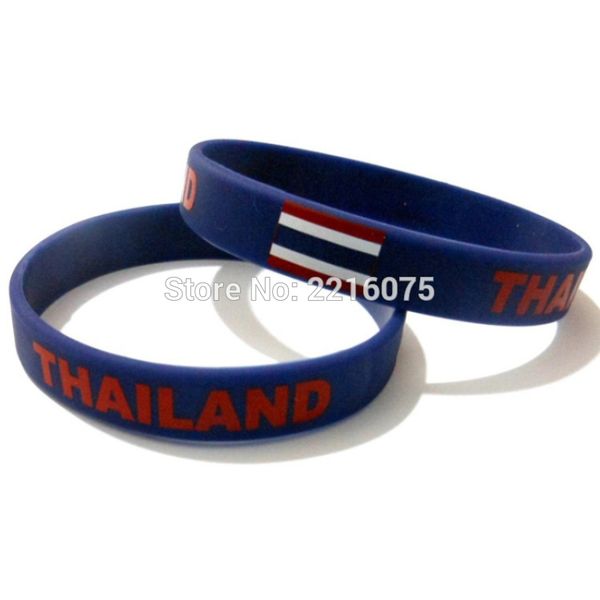 

300pcs flag thailand wristband silicone bracelets by dhl express, White