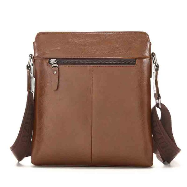 

men's pu fashion retro casual solid color business messenger bag fashion change mobile phone multi-function storage