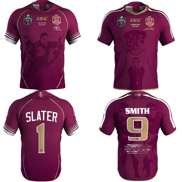 

commemorative edition . 1 . 9 national rugby league queensland 18 19 qld maroons malou rugby jersey 2019 qld maroons state of origin rug, Black;gray