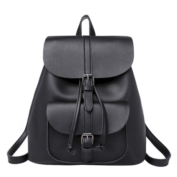 

2019 preppy style retro women bag pu leather large capacity students bag trend casual youth women backpacks