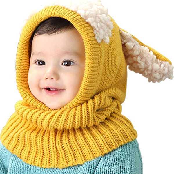 2019 Sf Dhl Cute Kids Winter Hat Scarf Crochet Knitted Caps For Baby Earflap Hood Scarves Neck Warmers Children Photography Props 6 36months From