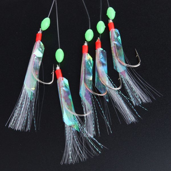 

assorted 22 packs sabiki fishing lure rigs for freshwater saltwater bait jigs para pesca sabiki feather barbed hooks herring rig
