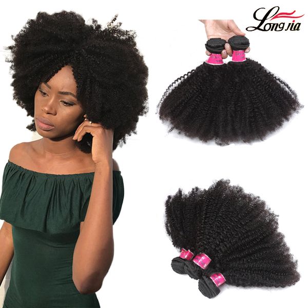 

wholesale virgin brazilian human hair bundles afro curly natural color 3pcs bundles brazilian hair weaves afro curly human hair extensions, Black