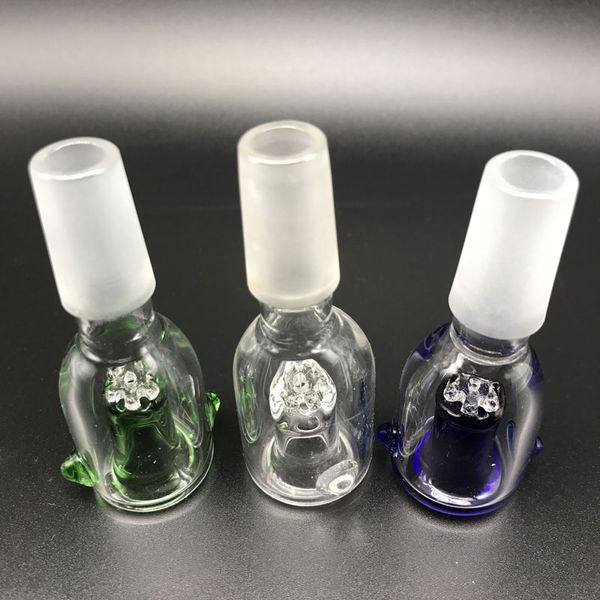 3 cores tigela de vidro feminino masculino 14mm 18mm tigelas com tela de favo de mel redondo tigela de vidro fumar tubo para plataformas de óleo Bongs de vidro