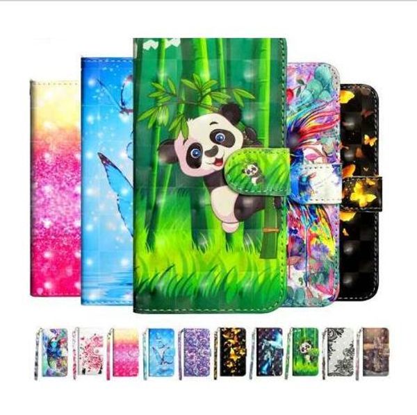 

3d cute panda wallet flip pu leather covers cases with strap for iphone x 8 7 6 6s plus samsung s8 s9 plus note 8 9 a6 a8 2018
