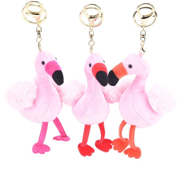 

fashion women bag pink flamingo key chain ring charm handbag car pendant accessories gift nice purse keychain key holder, Silver