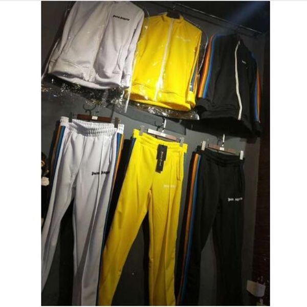 

2018fw P A Вышивка Рубашка Красочная полоса Женщины Мужчины Губка Куртка Hiphop Streetwear Мужчины Гусеницы Пальто ПЛАМЯ ANGELS